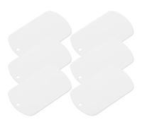 6 Pièces Plaque Vierge en Acier Inoxydable, Argenté | Adaptée à L’écriture Dessin, Surface Lisse et Robuste, Usage Restaurant et Café