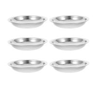 6 Pièces Plat à Sachet de Thé Rond en Acier Inoxydable Anti-Goutte