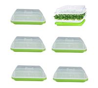 6 Pièces Plateau de Germination,Germoir avec Couvercle,Bac à Semis, Plateau Semis, Plateau de Propagateur de Graines,pour la Plantation Germes Soja et Germes Haricot Mungo