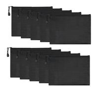 6 Pièces Pochette à Document A5 Pochette Document Voyage Deposit Pouches Bancaire de Dépôt et Imperméable Billet en Oxford Pochettes Billet de Banque with Zip (Noir) Lot de 10 porte-monnaie étanches