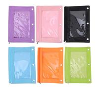 6 Pièces Pochette de Classeur à 3 Trous B5 en Tissu Oxford Fenêtre