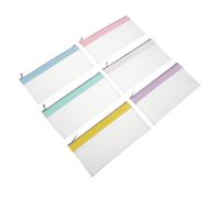 6 Pièces Pochette Zippée Transparente Mate, PVC PU | Usage Multi-scenario, Rangement des Reçus, Protection Vie Privée, Dépôt Bancaire, Format 8,66x4,13 Pouces