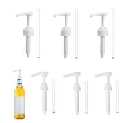 6 Pièces Pompe Sirop pour Monin, Distributeur de Sirop 700 ML / 1000 ML, Réutilisables Pompe Doseuse avec 3 Tubes Longs et 3 Courts pour Monin Bouteilles de Sirop