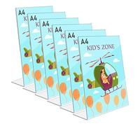 6 Pièces Porte-affiches A4 en Acrylique: Supports Transparent Double Face, Robuste & Facile à Nettoyer, Pour Bureau, Restaurant, Café (21 x 29,7 cm)