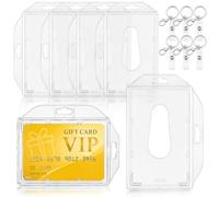 6 Pièces Porte Carte Plastique, Porte Badge Transparent, Rigide, Vertical et Horizontal, Pour bus carte, badge, professionnelle, d'identité, porte-clés