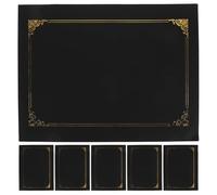 6 Pièces Porte-certificat Noir avec Bordure Dorée en Papier | Présentation Professionnelle, Protège des Poussières et Dommages, Insertion Facile, Format A4 et Lettre