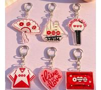 6 pièces Porte-clés à thème K-Pop BangTang, pendentif décoratif fonctionnel en métal avec fermoir papillon asymétrique mignon, convient pour les rencontres de fans, le soutien aux concerts, les cadeau