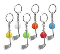 6 Pièces Porte-clés Balle de Golf, Mini Porte-clés de Golf Mignon Porte-clés Balle de Club Porte-clés Créatif Pendentif Décoration, Porte-clés de Sport Porte-clés Cadeaux de Sport