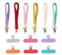 6 Pièces Porte-clés en Macramé, Porte-clés Bohème Tressé Porte Clés avec Entretoise, Faits à La Main Tressé Porte n Corde Bracelet pour Femme Homme