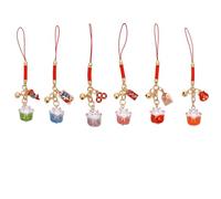 6 Pièces Porte-clés Forme Chat Porte-Bonheur, Porte-clés Chat Porte-Bonheur, Keychain Chat Pendentif