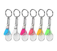 6 pièces porte-clés Mini porte-clés en plastique Badminton porte-clés sac pendentif Simulation sport porte-clés pour la décoration suspendue