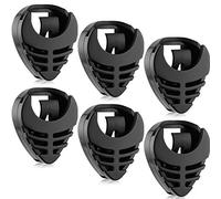 6 Pièces Porte-Médiator Stick-On pour Guitare en Plastique Noir - Facile à Coller avec Accessoires Adhésifs pour Dos et Ressort