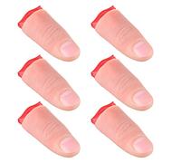 6 Pièces Pouce Magique Pouce Tour de Magie en Plastique Jouet Faux Doigt Souple Astuce Pointe de Pouce de Trick Halloween et 6 Pièces Tissu d'Entraînement Rouge pour Performance Magique