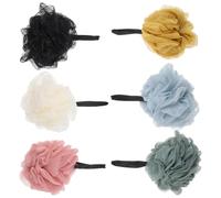 6 Pièces Pouf de Bain Exfoliant en Filet, Boule de Douce | Pe et Polyester, Mousse Dense, Corde Suspendre, Lot Pratique pour Toilette Quotidienne