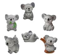 6 Pièces Poupée Koala Micro Paysage décoration extérieure décor de Table Petites Figurines de Koala Mousse Animal Ornement décoration de bonsaï Figurines de Koalas Miniatures