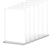 6 Pièces Présentoir de Menu de Table en Acrylique Vertical Blanc | Affichage Clair, Usage Polyvalent, Style Simple et Vertical, Format A5, pour Restaurant et Papeterie