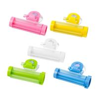 6 Pièces Presse Tube de Dentifrice pour Rangement à Ventouse ABS | Usage Quotidien, Organisation Plus Nette, Format Lot de Six, Adapté aux Lotions et Tubes de Teinture Couleur Aléatoire