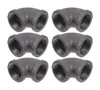 6 Pièces Raccord de Tuyau Coudé 90 Degrés pour Eau en Fer Noir | Lot, Usage Atelier et Lignes D’alimentation, Raccord Fileté pour Plomberie et Maintenance