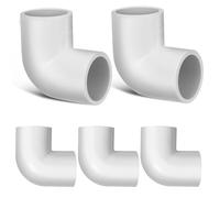 6 Pièces Raccord de Tuyauterie Coudé Pvc Blanc 1/2 Pouce