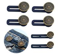 6 pièces Rallonge Bouton Pantalon, Elargisseur Pantalon et Bouton Jean Ajustable, Ensemble de Ceinture Extensible Parfait pour Jeans, Jupes et Pantalons, Adapté aux Hommes et Femmes.