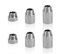 6 Pièces Rallonge de Robinet 1/2", Rallonges Robinet en Acier Inoxydable Raccord Fileté Demi Pouce Interface Filetée Extérieure pour Robinets Valves D'angle