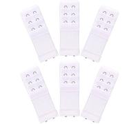 6 Pièces Rallonge De Soutien-Gorge - Gorge 3 Crochets, Attaches De Soutien-Gorge RéGlables en Nylon Et Crochets en Acier Inoxydable, Doux Confort éLastique, Convient Aux Femmes - Blanc,Noir,Peau