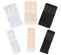6 Pièces Rallonge De Soutien-Gorge - Gorge 3 Crochets, Attaches De Soutien-Gorge RéGlables en Nylon Et Crochets en Acier Inoxydable, Doux Confort éLastique, Convient Aux Femmes - Blanc,Noir,Peau