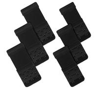 6 Pièces Rallonge De Soutien-Gorge - Gorge 3 Rangs 2 Crochets 3 Crochets, Attaches De Soutien - Gorge RéGlables en Nylon Et Crochets en Acier Inoxydable, Convient Aux Femmes - Noir