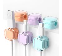 6 Pièces Range Cable Bureau, Cable Management Magnétique Clips Cable Auto-adhésifs Organisateur du Cable pour Table de Nuit, USB, Câbles D'alimentation, Audio, Câbles HDMI