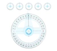 6 Pièces Rapporteur Géométrique en Plastique 10cm | Marquages Clairs, Lecture Facile, Outil Compact pour Cours de Géométrie, Dessin Technique et Chantier