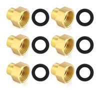 6 pièces Réduisant Connecteurs 3/8" Mâle - 1/2" Femelle, Robustes et Durables Adaptateurs de Réduction 1/2 vers 3/8, Reducteur 1/2 3/8 avec Joint en Caoutchouc Adaptées aux Conduites D'eau
