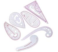 6 Pièces Règle de Couture Transparente en Plastique | Kit Portable à Bords Lisses, Mesure Précise et Tracé Facile, pour Couture et Confection