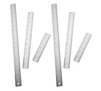 6 Pièces Règle de Mesure en Acier Inoxydable 6 12 18 Pouces | Base en Liège Antidérapante, Lectures Précises et Forme Flexible, pour École et Bureau