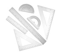 6 Pièces Règle Géométrique Multifonction, Rapporteur | Échelle Claire, Lecture Facile, Ensemble Règle Droite, Équerre, Demi-arc, pour Cours de Maths et Bricolage