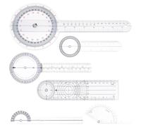 6 pièces Règle Goniomètre Pliable 6, 8 et 12 Pouces, Plastique | Double Graduation Pouces/CM, Format Compact, pour Rééducation du Coude Main, Suivi Clinique