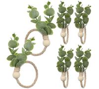 6 Pièces Ronds de Serviette Végétaux Verts en Jute, Style Bohème | Accents Décoratifs Réutilisables, Maintiennent les Serviettes Couverts, pour Repas Champêtres