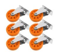 6 Pièces Roulette Pivotante Nylon, Roue Jaune | Montage Boulonné en Métal, du Bruit, pour Atelier Auto et Entretien sous Véhicule