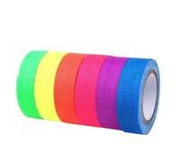 6 Pièces Ruban UV Lumière Noire - Ruban de Tissu Fluorescent pour Décoration de Fête & Événement Néon