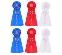 6 Pièces Rubans de Prix en Satin pour Concours Scolaires Étudiants | Rosettes Honorifiques Rouge et Blanche, Récompenses Motivantes, Activités Éducatives, Expositions Scientifiques et Spectacles