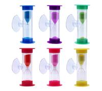 6 Pièces Sablier 3 Minutes avec Ventouse, Sablier Brossage Dents Enfant, Minuteur Sablier 6 Couleurs, Sabliers pour Enfants Jeux Cuisine Bureaux