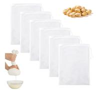 6 Pièces Sac a Lait Vegetal,30x20cm Réutilisables Mousseline Alimentaire,Etamine Alimentaire,Avec Cordon de Serrage - Cheese Cloth Pour Fromage,Jus de fruits,Café,Jus de Légumes,etamine alimentaire.