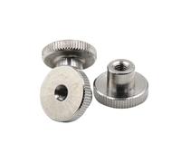 6 pièces/sac M3 M4 en acier inoxydable 304 écrou moleté à travers le trou borgne DIN466 écrou de fixation à la main for l'assemblage d'équipements mécaniques(Through Hole,M4x16x9.5)