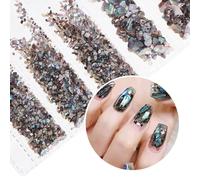 6 Pieces/Sac Mixte Nail Art Shell Strass Paillettes Irregulieres 3d Bricolage Nail Art Decorations Manucure Accessoires Ongles Bijoux
