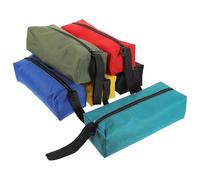6 Pièces Sacoche à Outils Multifonction Imperméable Petite, Noire | Oxford, Fermeture Zippée, Poignée de Transport, pour Clés et Pinces, Jardinier ou Plaquiste