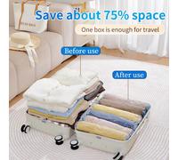 6 pièces Sacs de rangement sous vide enroulables pour voyage, légers, réutilisables, gain de place, sacs de rangement pour vêtements, convenant pour l'organisation des valises et sacs de voyage, les c