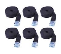 6 Pièces Sangle à Cliquet Sangle Arrimage, Sangles D'arrimage Boucle Sangle Sangles De Serrage, Sangle Demenagement pour Voiture Moto Velo Transport et Rangement (25 mm * 5m, Noir)