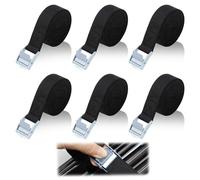 6 Pièces Sangles D'arrimage, 2M x 20mm Sangle à Cliquet avec Boucle, Charge maximale 250 kg, Antirouille Réglable Sangle Arrimage Sangle de Serrage pour Moto/Voiture/Porte Vélo/Bagage(Noir)