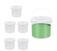 6 Pièces Seaux de Peinture Transparents avec couvercles et poignées Pots de Peinture vides 1,5L Paint Can pour Peinture, Pigment