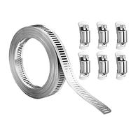 6 Pièces Serrage Metallique, 300 CM Collier de Serrage Tuyau, pour Tuyau de gaz Domestique, Tuyau D' eau, Tube Automobile, Radiateur