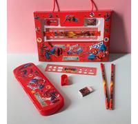 6 pièces Set de papeterie Marvel Spider-Man Beau coffret cadeau Prix pour la maternelle Cadeaux de rentrée scolaire Fête de Noël Ensemble Spider-Man 6 piècesABS